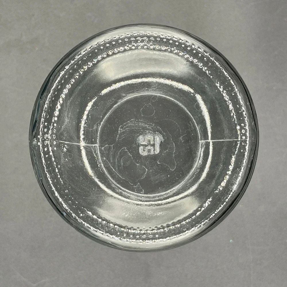Unmarked ribbed glass